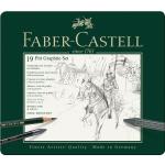 Faber-Castell, Crayon à papier + critérium, Pitt Graphite Set (2 mm, B, 19 x)