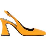 Escarpins Fabi orange en cuir en cuir à bouts carrés à boucles Pointure 40 avec un talon entre 7 et 9cm look fashion pour femme 