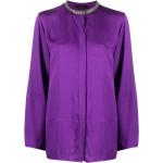 Chemises Fabiana Filippi violettes en viscose à strass sans col à manches longues Taille XXL pour femme en promo 