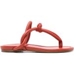 Sandales plates Fabiana Filippi rouges en cuir de veau à bouts ronds Pointure 40 pour femme 