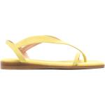 Sandales plates Fabiana Filippi jaune citron en velours à bouts carrés Pointure 40 pour femme 