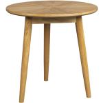 Tables rondes White Label marron en bois massif diamètre 50 cm modernes en promo 