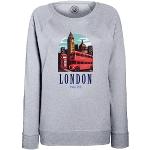 Sweats gris en coton à motif Londres à capuche Taille L look fashion pour femme 