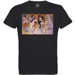 Fabulous T-Shirt Homme Col Rond Coton Bio Quatres Saisons Alfons Mucha Art Nouveau Litographie Vintage