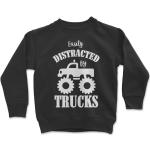 Sweatshirts gris clair en coton à motif tracteurs enfant lavable en machine 