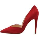Escarpins rouges en daim en cuir Pointure 39 look fashion pour femme 
