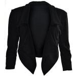 Blazers courts noirs à rayures en polyester à manches trois-quart Taille 3 XL look fashion pour femme 