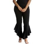 Pantalons noirs à volants à imprimés Taille XL plus size W44 look urbain pour femme 