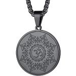 Amulettes gris acier en acier à motif mandala look fashion pour enfant 