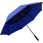 Falcone Grand Parapluie Golf Homme avec Ouverture Automatique et Résistant au vent - Large Parapluie de 130 cm de Diamètre - Baleines en Fibre de verre Incassables - Bleu à Baleines Oranges