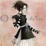 Fallout, Goth, Alternative, Sauvage, Affligé, Apocolypse Fashion Design Painting Par Rachel Walker