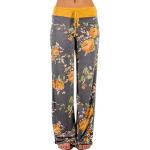 Pantalons de pyjama jaunes à fleurs Taille XL look casual pour femme 