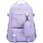 Sacs à dos scolaires violets avec compartiment pour ordinateur look casual 