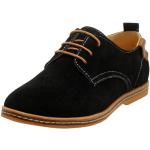 Fangsto Chaussures plates classiques en daim Oxford pour homme - - Noir , 45 EU