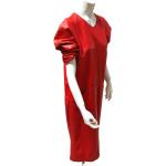 Robes vintage rouges en cuir made in France look fashion pour femme 