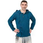 Chemises Fantazia bleues en coton à capuche Taille XL style ethnique pour homme 