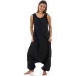 Pantalons Fantazia noirs en coton Taille L style ethnique pour femme 
