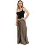 Jupes longues Fantazia marron en coton smockées Tailles uniques style ethnique pour femme 