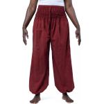 Pantalons large rouge bordeaux en coton Taille L plus size pour femme 