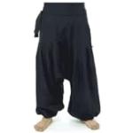Sarouels Fantazia noirs en coton inspirations zen Tailles uniques plus size look fashion pour homme 