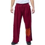 Pantalons de yoga rouge bordeaux en coton inspirations zen Taille L look asiatique pour homme 