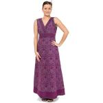 Robes longues ethniques Fantazia violettes en coton longues sans manches Taille S style ethnique pour femme 