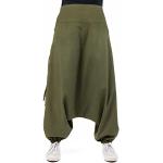 Pantalons Fantazia kaki en coton Taille L plus size style ethnique pour femme 