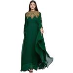 Robes longues ethniques de soirée vert bouteille longues à manches longues Taille L style ethnique pour femme 