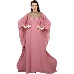 Robes longues ethniques de soirée roses à manches longues Taille L style ethnique pour femme 