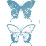 Stickers muraux Komar bleus à motif papillons 