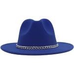 Chapeaux Fedora de mariage bleus en laine Pays Taille L look fashion pour femme 