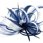 Chapeaux de mariage bleu marine à perles 