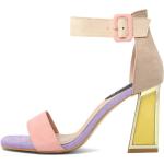 Sandales roses Pointure 41 avec un talon de plus de 9cm look fashion pour femme en promo 
