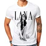 Fashion Cotton T Shirts Lana Del Rey Lana T-Shirt Short Sleeve Men's Funny Cool T-Shirt White XL