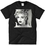 T-shirts fashion noirs en coton Madonna à manches courtes Taille 3 XL look fashion pour homme 