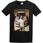 Fashion Men's T-Shirt Paul Walker Fast Furious Racing Speed Car Fan Movie Crew Neck Tops Tee Black XL