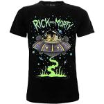 Fashion UK T-shirt Rick And Morty officiel motif vaisseau spatial manches courtes noir unisexe taille adulte garçon