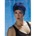 Fashy - Bonnet de bain turban avec fermeture réglable pour femmes, bleu marine
