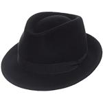 Chapeaux Fedora noirs en feutre 59 cm Taille L look fashion pour homme 
