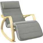 Fauteuil à Bascule avec Repose-Pied Réglable Design Rocking Chair Fauteuil Relax Bouleau Flexible (Gris) FST16-DG SoBuy®
