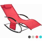 Fauteuil à bascule Chaise longue Transat de jardin avec repose-pieds, Bain de soleil Rocking Chair - Rouge SoBuy® OGS28-R