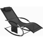 Fauteuil à bascule Transat de jardin avec repose-pieds, Bain de soleil Rocking Chair - Noir SoBuy® OGS28-Sch