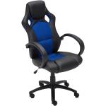 Fauteuil chaise de bureau confortable hauteur réglable en synthétique bleu BUR10161