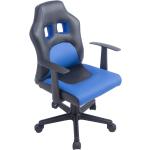 Fauteuil chaise de bureau pour enfant en synthétique bleu hauteur réglable BUR10189