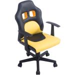 Fauteuil chaise de bureau pour enfant en synthétique jaune hauteur réglable BUR10188
