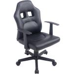 Fauteuil chaise de bureau pour enfant en synthétique noir hauteur réglable BUR10183