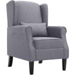 Fauteuil chaise siège lounge design club sofa salon gris foncé tissu 1102204/3