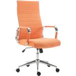 Fauteuil de bureau en tissu orange avec assise rembourrée pivotant BUR10238