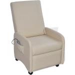 Fauteuil de massage électrique confort relaxant massant détente cuir synthétique réglable crème 1702027