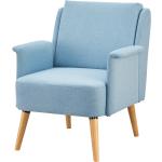 Fauteuils lounges Helloshop26 bleues claires en polyester scandinaves 
